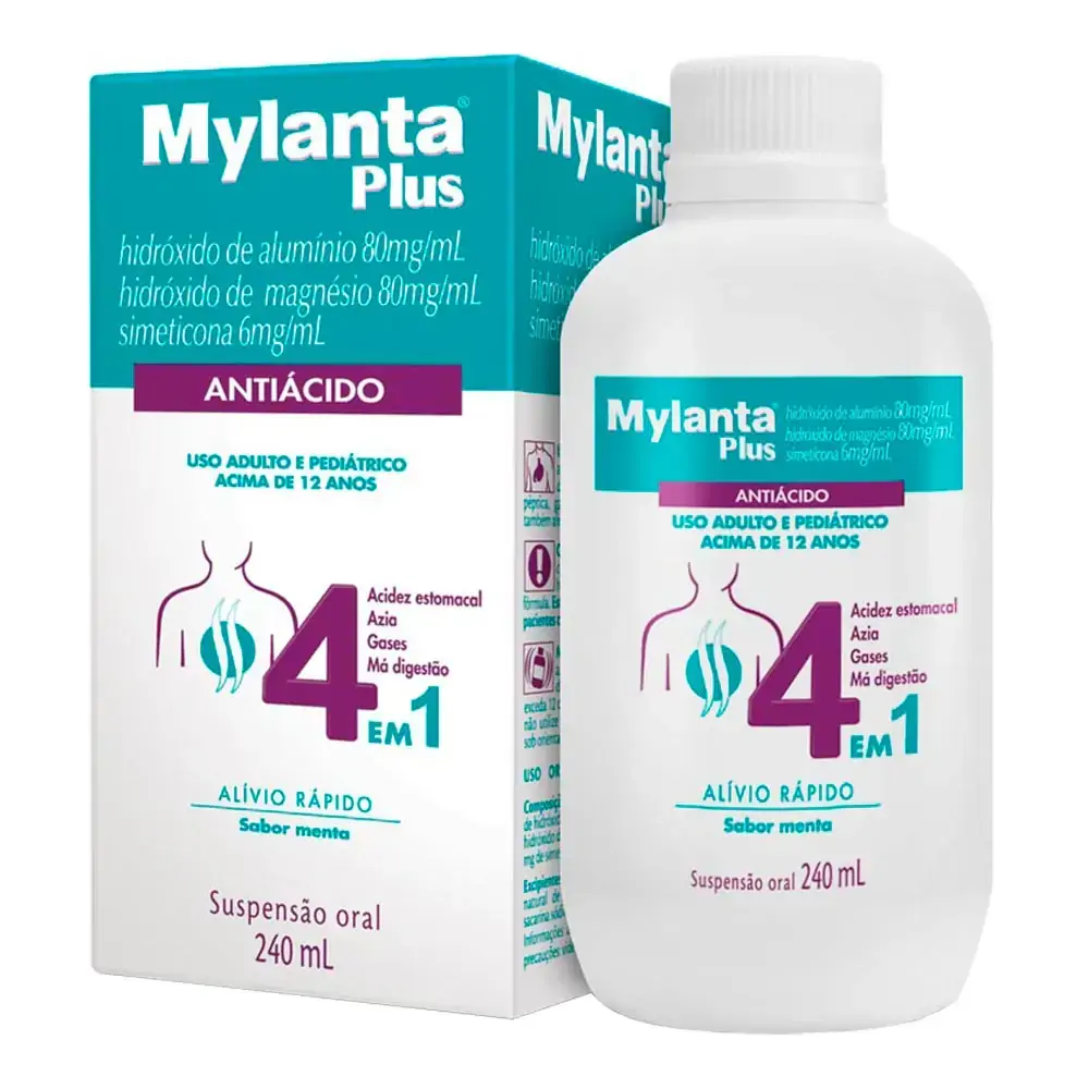 Imagem do produto MYLANTA PLUS 80MG+80MG+6MG SUSPENSAO ORAL SABOR MENTA 240ML