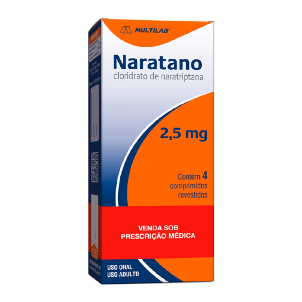 Imagem do produto NARATANO 2,5MG MULTILAB CAIXA COM 4 COMPRIMIDOS REVESTIDOS