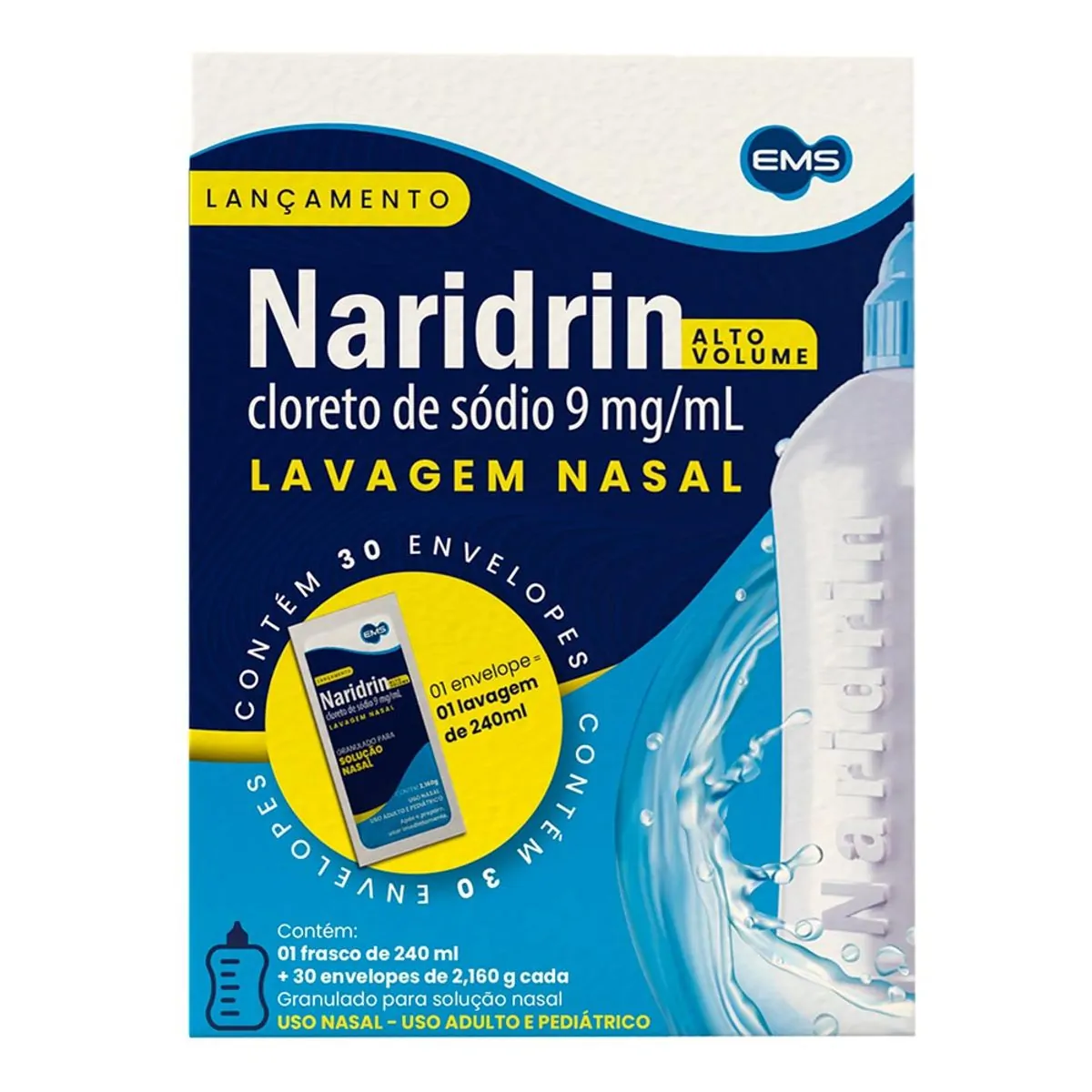 Imagem do produto NARIDRIN ALTO VOLUME FRASCO COM 240ML E 30 ENVELOPES DE 2,16G