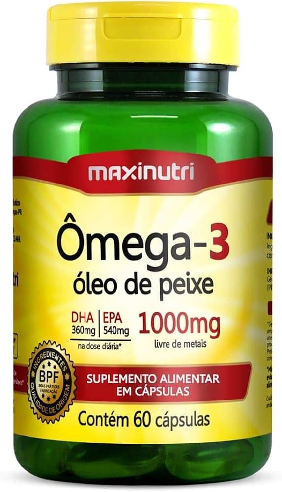 Imagem do produto OMEGA 3 OLEO DE PEIXE 1000MG MAXINUTRI COM 60 CAPSULAS