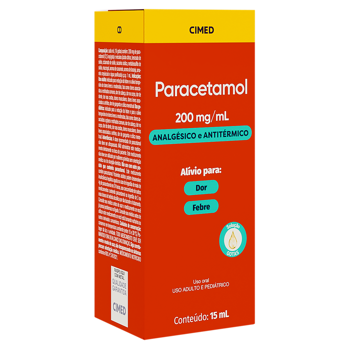Imagem do produto PARACETAMOL 200MG/ML CIMED SOLUCAO ORAL FRASCO COM 15ML
