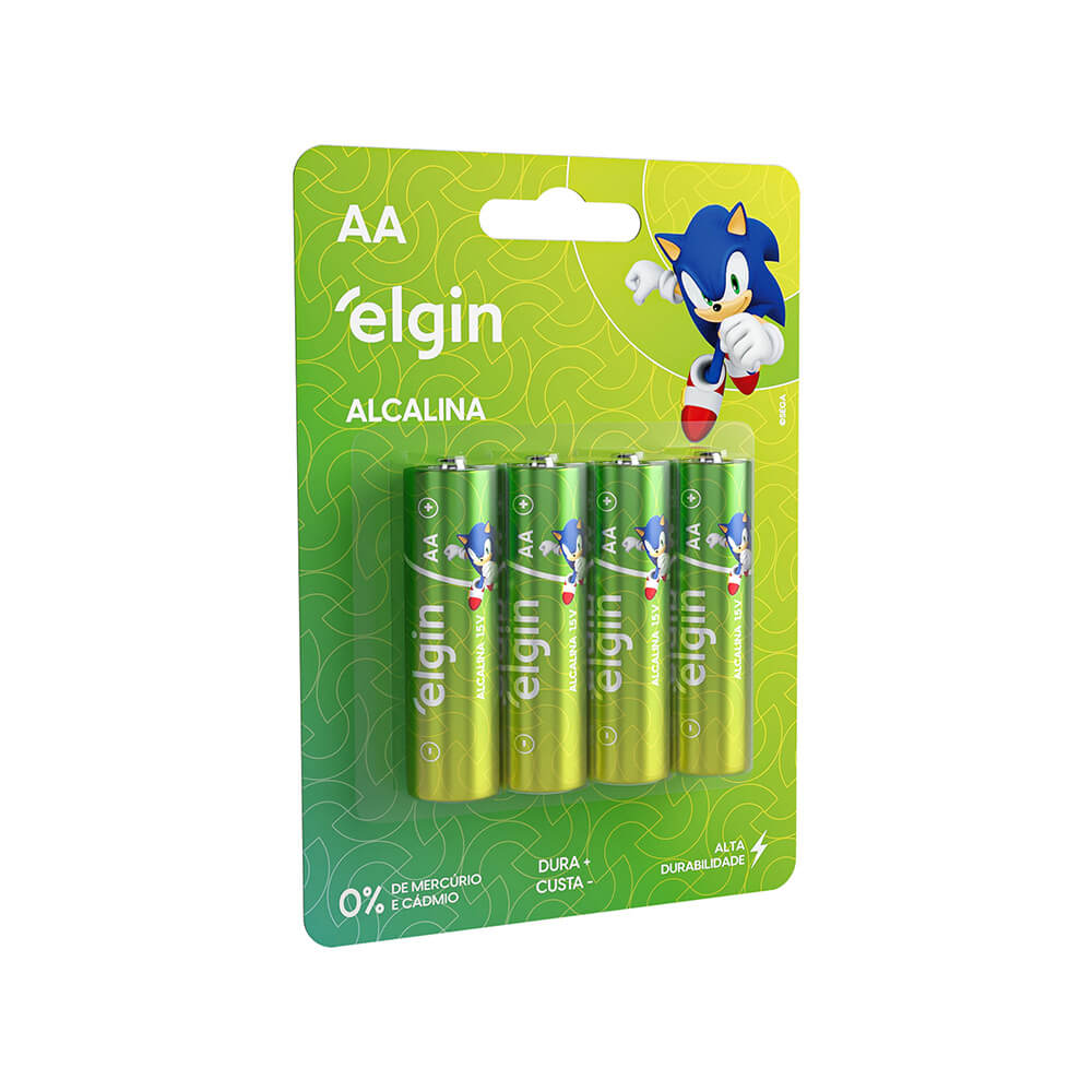 Imagem do produto PILHA ALCALINA ELGIN AA COM 4 UNIDADES