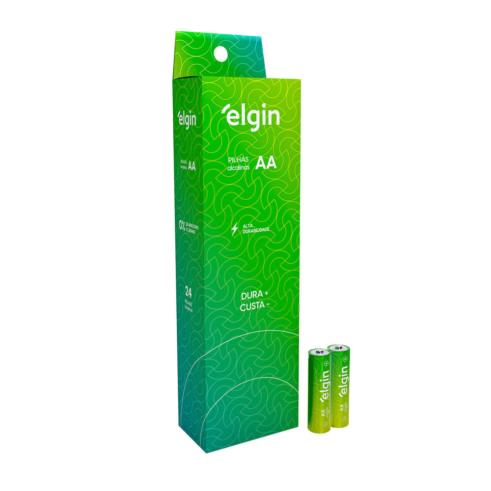 Imagem do produto PILHA ALCALINA ELGIN TUBO AA COM 2 UNIDADES