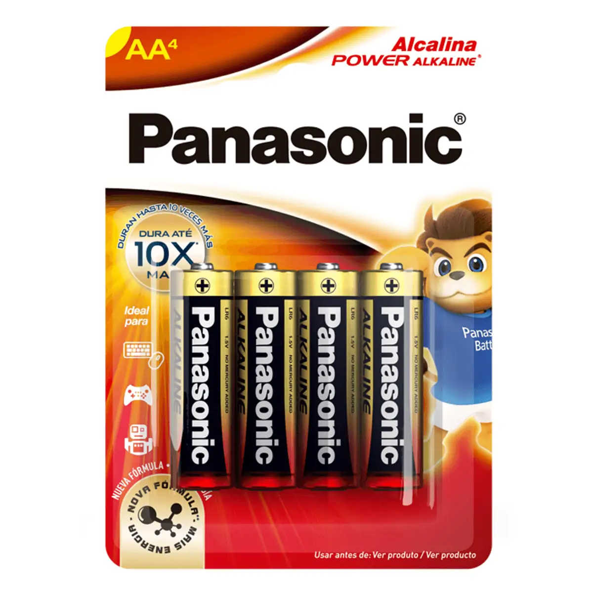 Imagem do produto PILHA ALCALINA PANASONIC PEQUENA AA CARTELA COM 4 UNIDADES