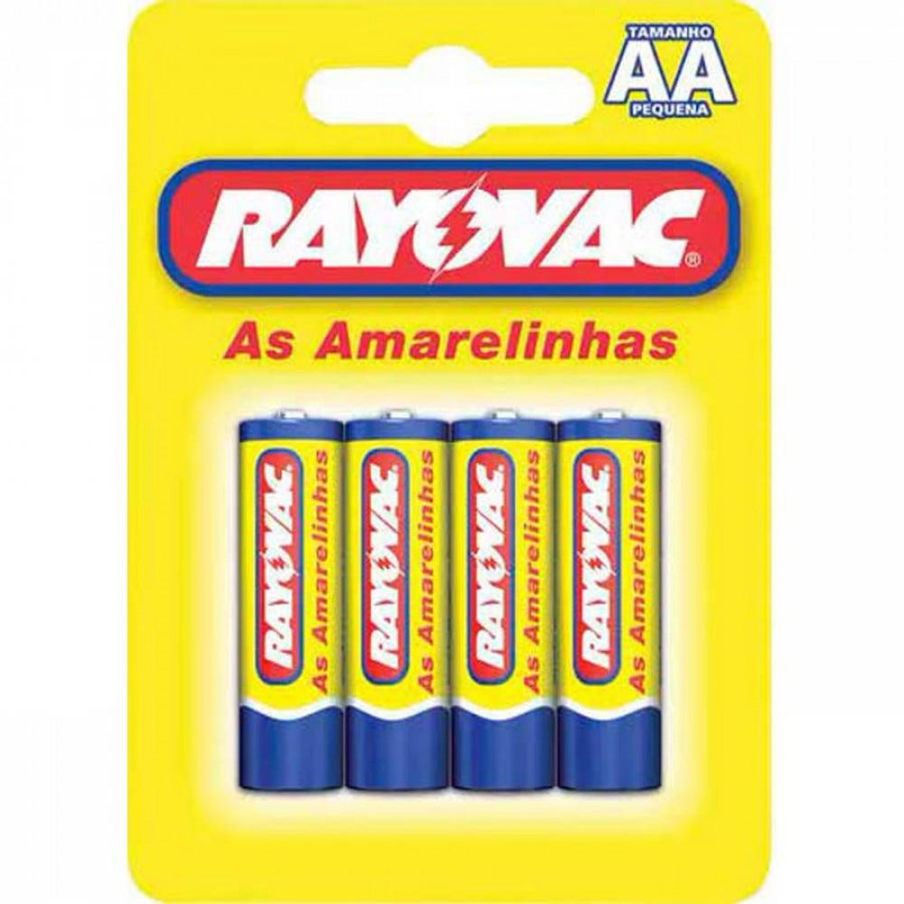 Imagem do produto PILHA RAYOVAC AMARELINHA TUBO AA COM 4 UNIDADES