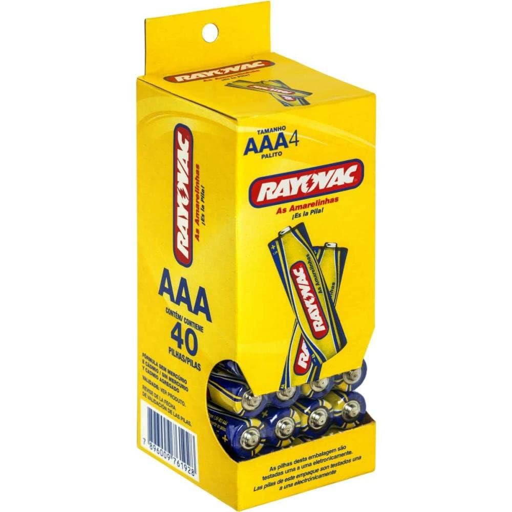 Imagem do produto PILHA RAYOVAC AMARELINHA TUBO AAA COM 40 UNIDADES