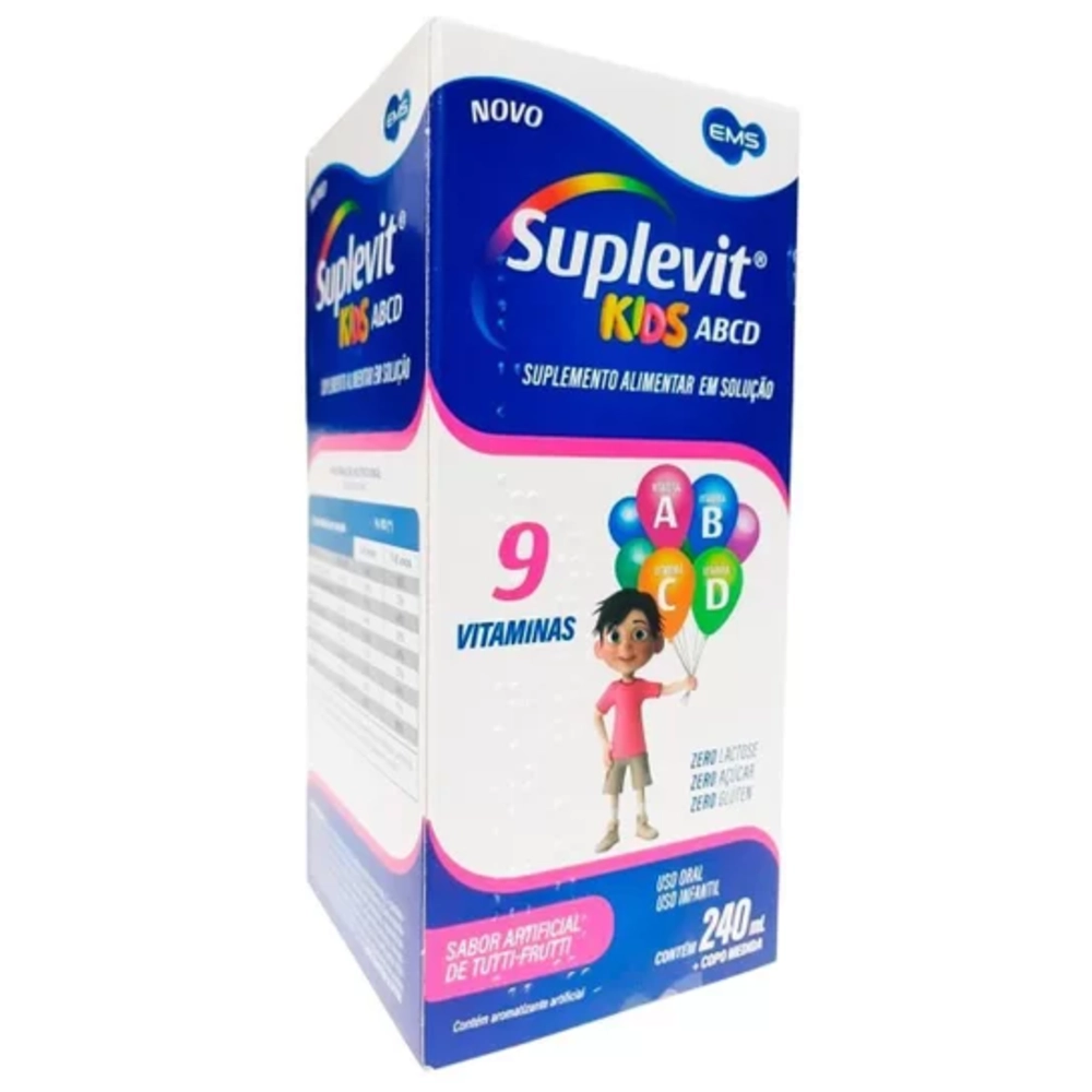 Imagem do produto POLIVITAMINICO SUPLEVIT KIDS ABCD SABOR TUTTI FRUTTI 240ML