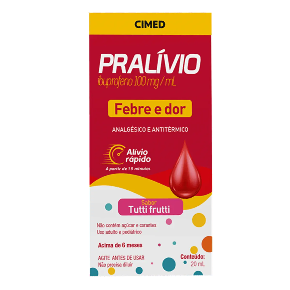 Imagem do produto PRALIVIO 100MG/ML SUSPENSAO ORAL GOTAS 20ML
