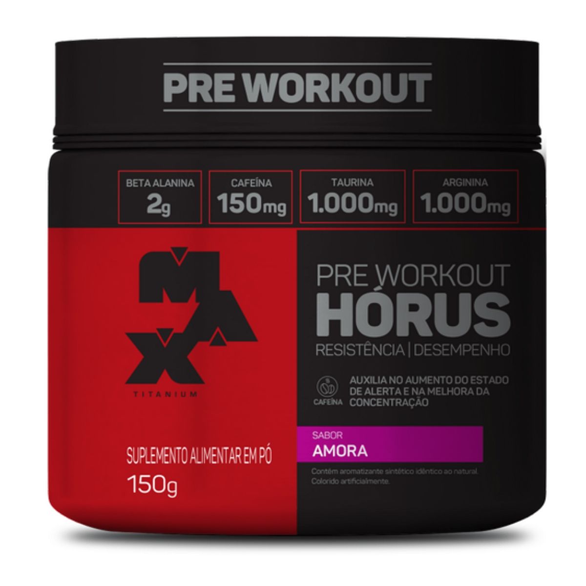Imagem do produto PRE-TREINO HORUS MAX TITANIUM SABOR AMORA 150G
