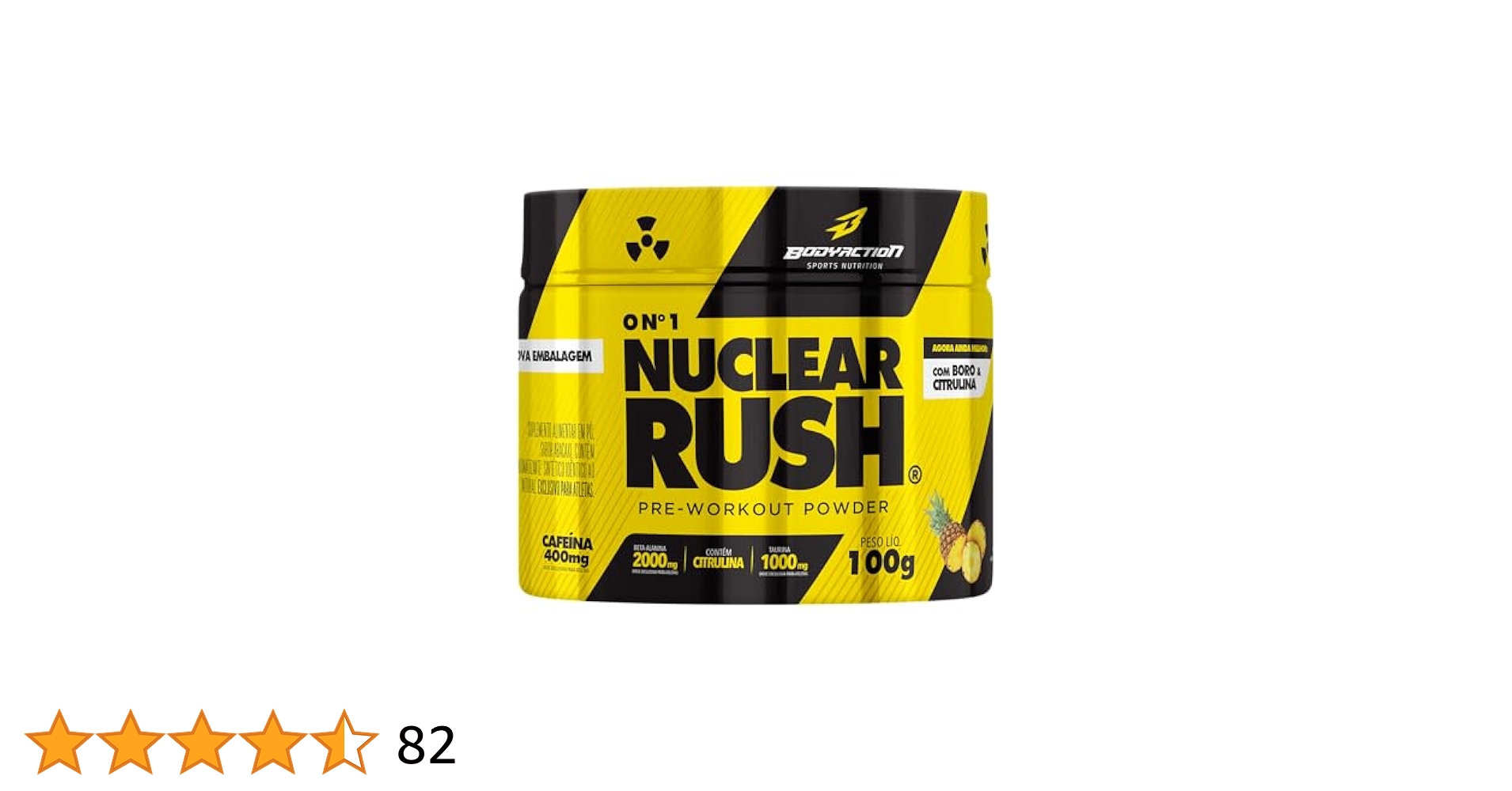 Imagem do produto PRE-TREINO NUCLEAR RUSH BODYACTION SABOR ABACAXI 100G