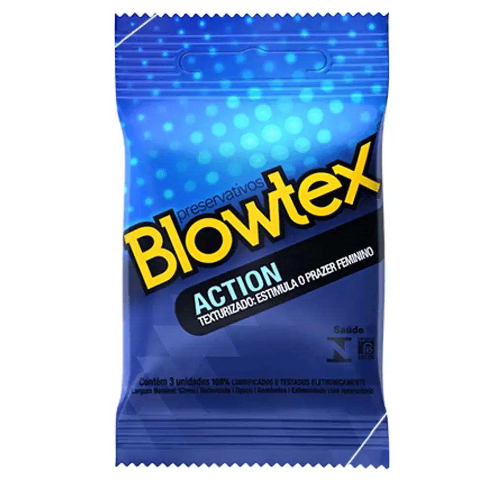 Imagem do produto PRESERVATIVO BLOWTEX ACTION COM 3 UNIDADES