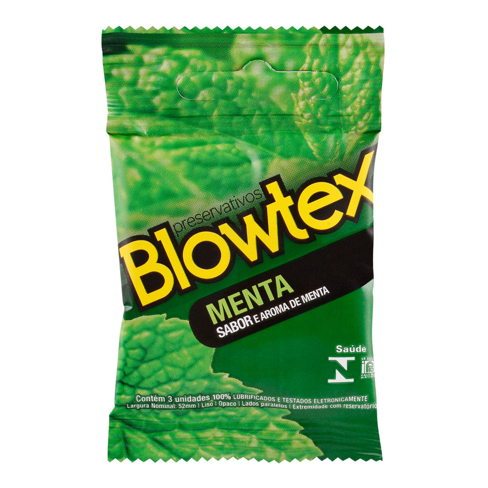 Imagem do produto PRESERVATIVO BLOWTEX MENTA COM 3 UNIDADES