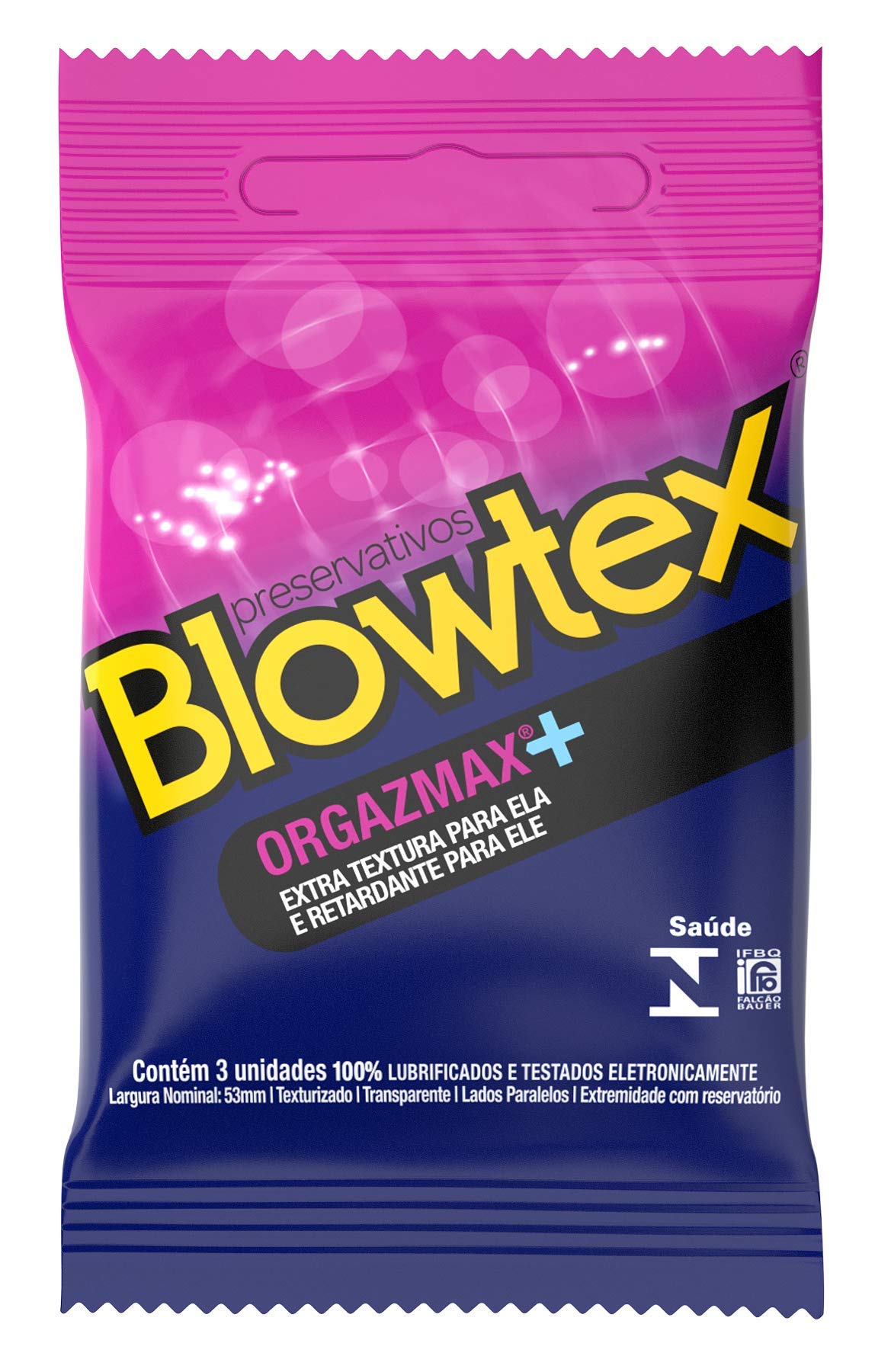 Imagem do produto PRESERVATIVO BLOWTEX ORGAZMAX RETARDANTE COM 3 UNIDADES