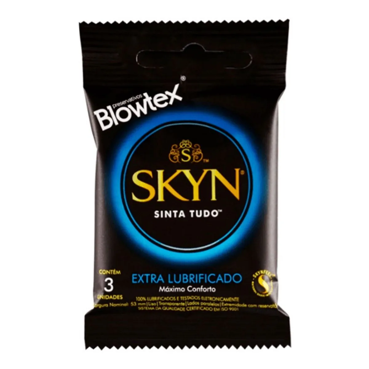 Imagem do produto PRESERVATIVO BLOWTEX SKYN EXTRA LUBRIFICADO COM 3 UNIDADES