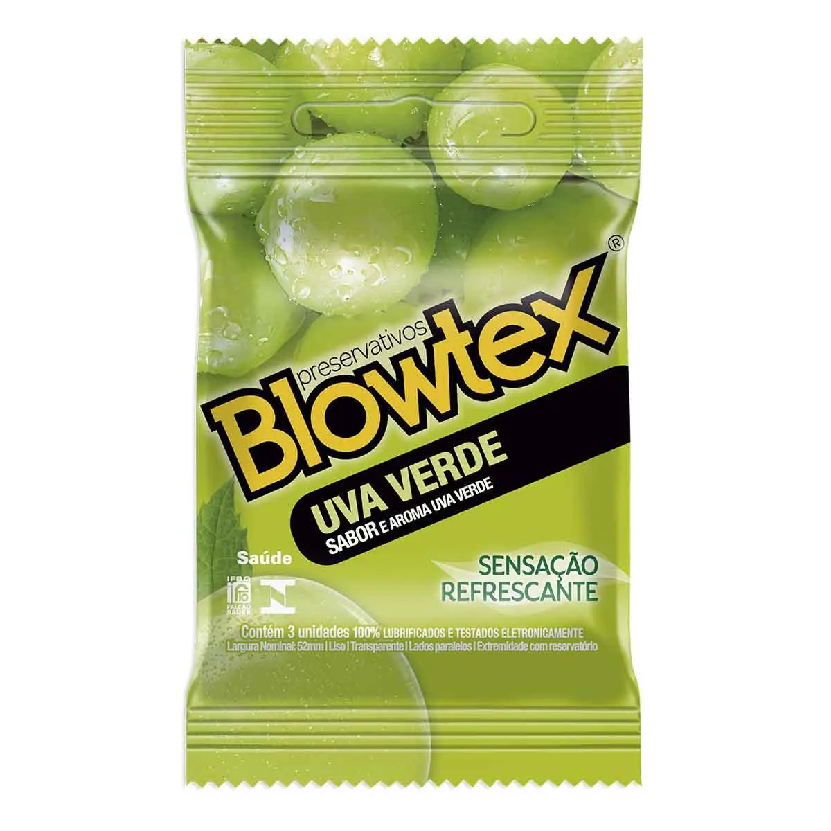 Imagem do produto PRESERVATIVO BLOWTEX UVA VERDE COM 3 UNIDADES