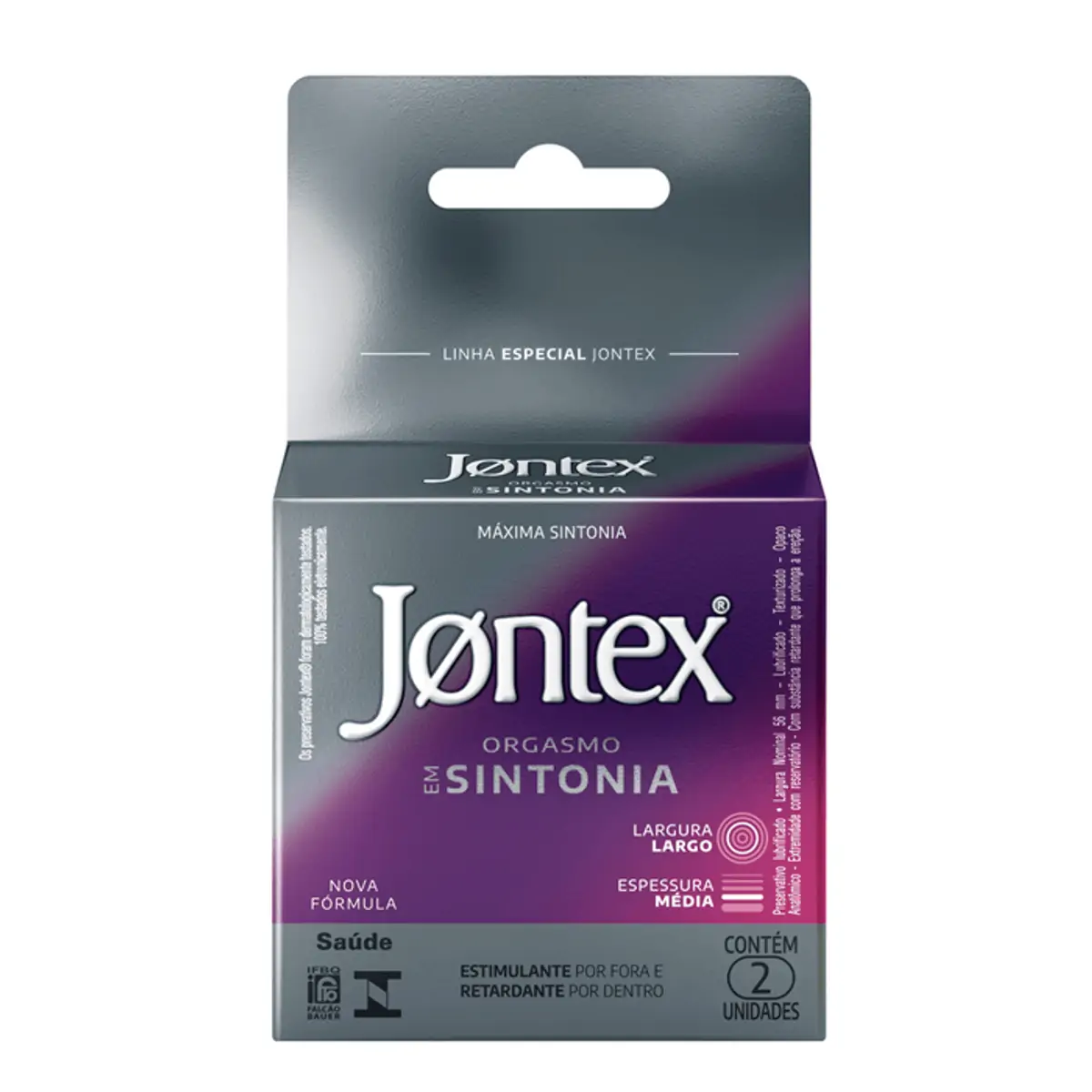 PRESERVATIVO JONTEX ORGASMO EM SINTONIA COM 2 UNIDADES