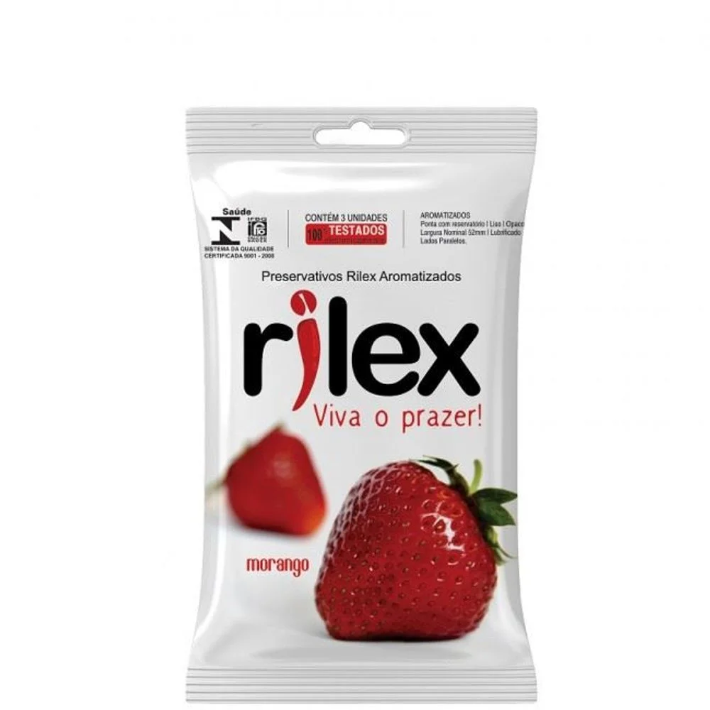 Imagem do produto PRESERVATIVO RILEX MORANGO COM 3 UNIDADES