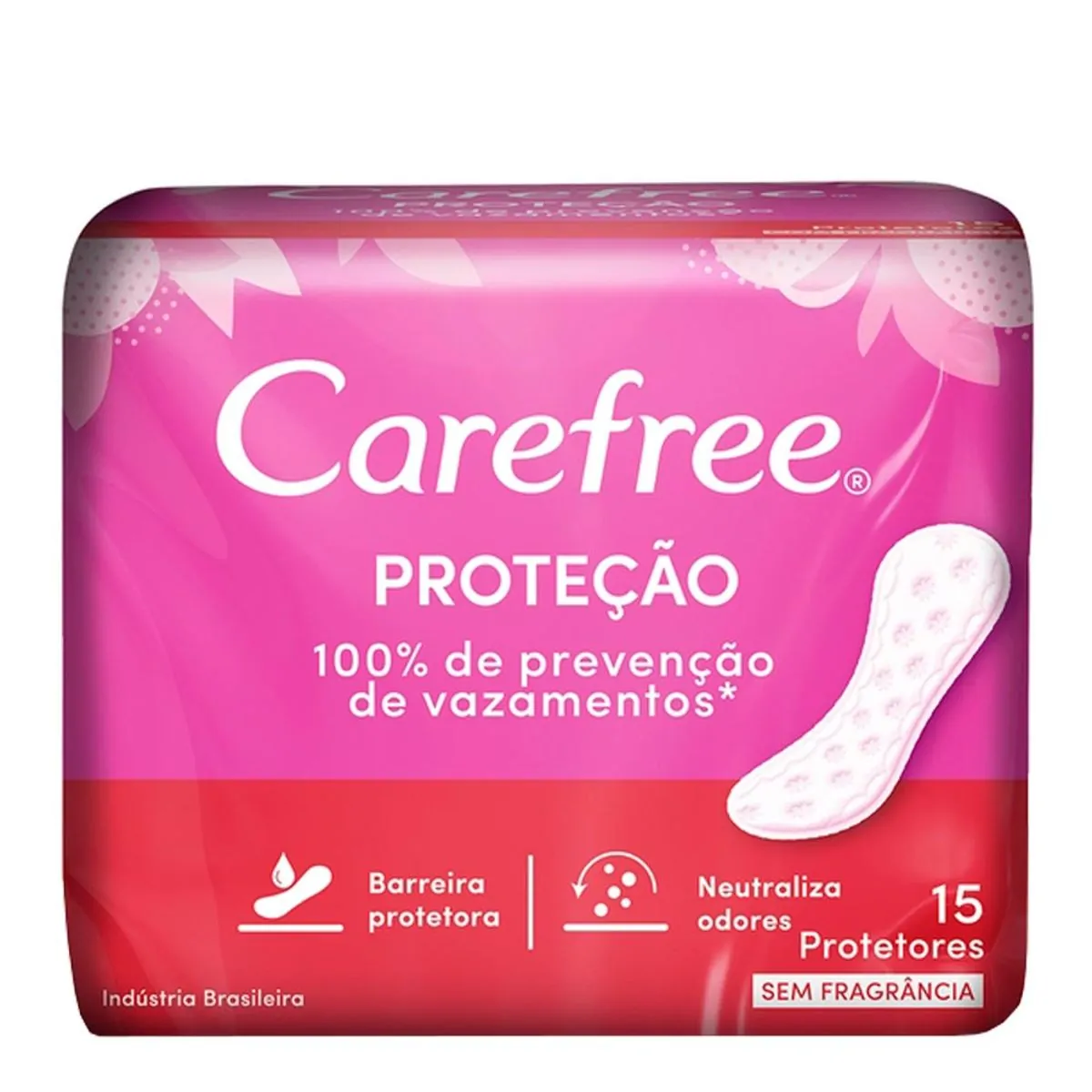 Imagem do produto PROTETOR DIARIO CAREFREE PROTECAO SEM PERFUME COM 15 UNIDADES