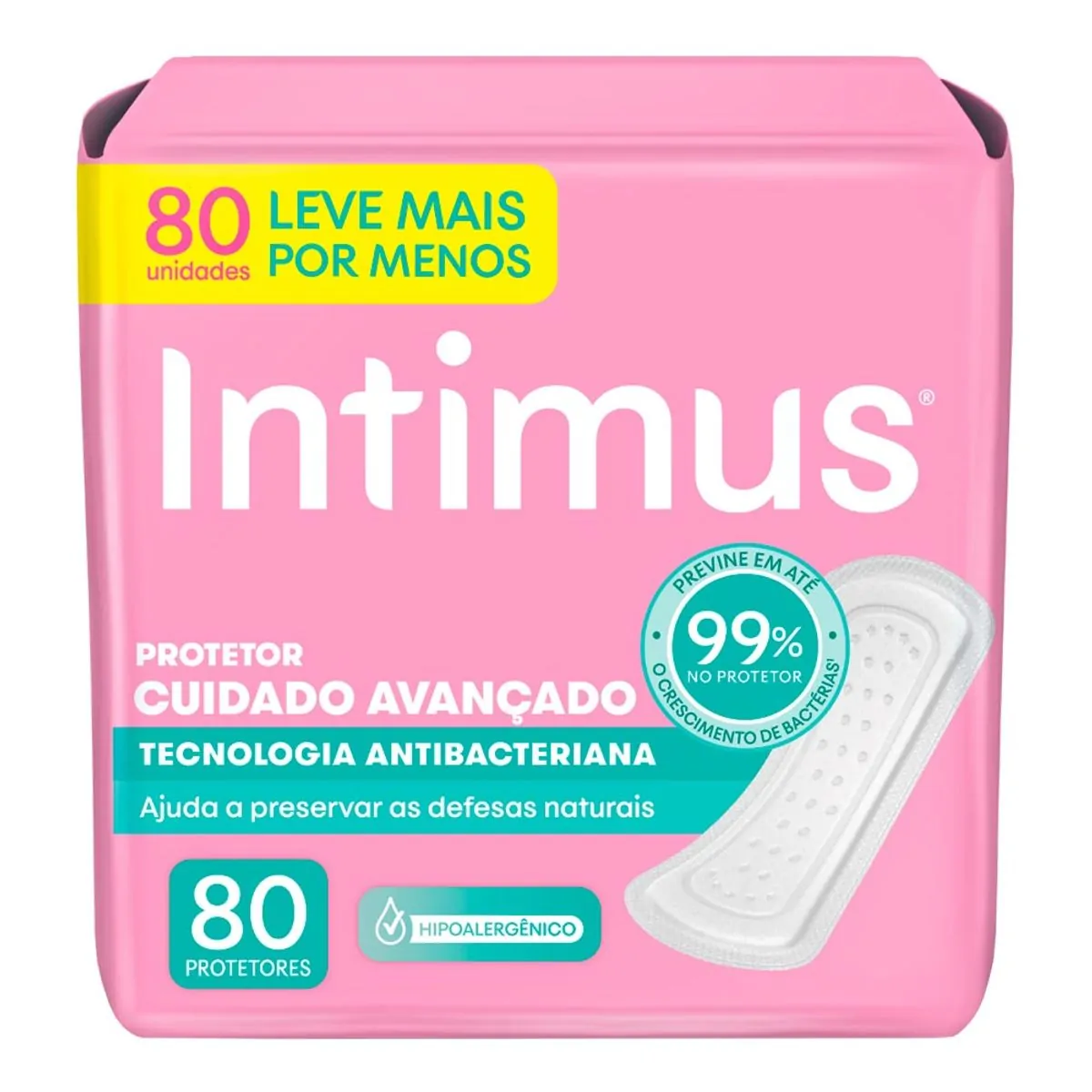 Imagem do produto PROTETOR DIARIO INTIMUS ANTIBACTERIANO COM 80 UNIDADES