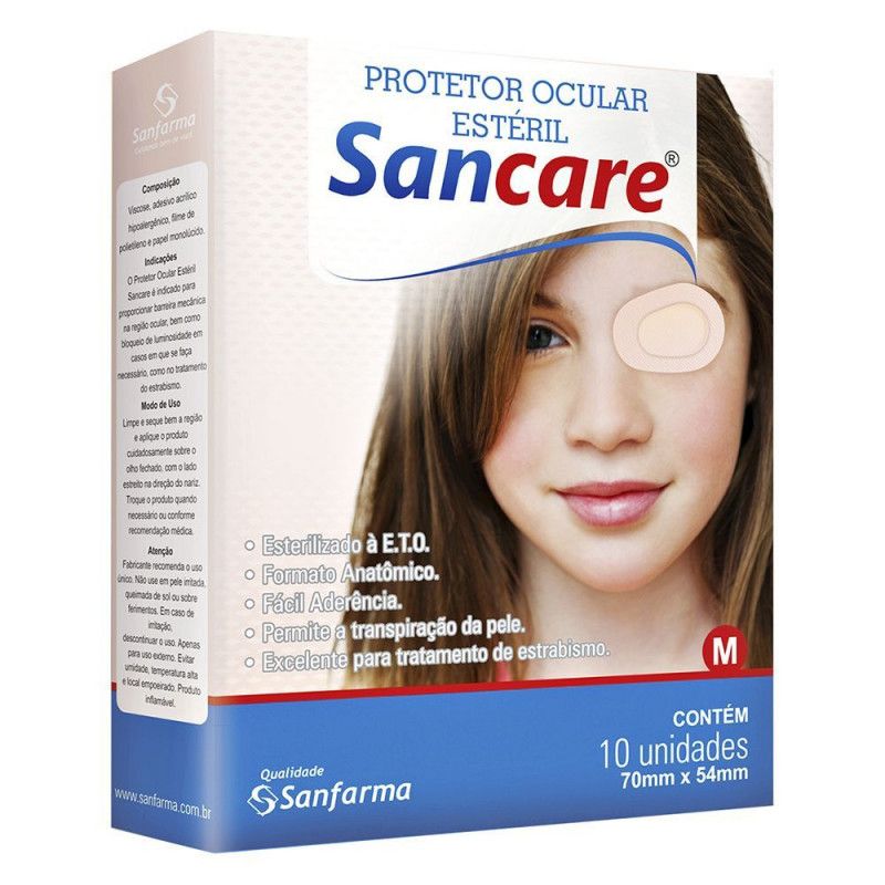 PROTETOR OCULAR SANCARE TAMANHO M COM 10 UNIDADES