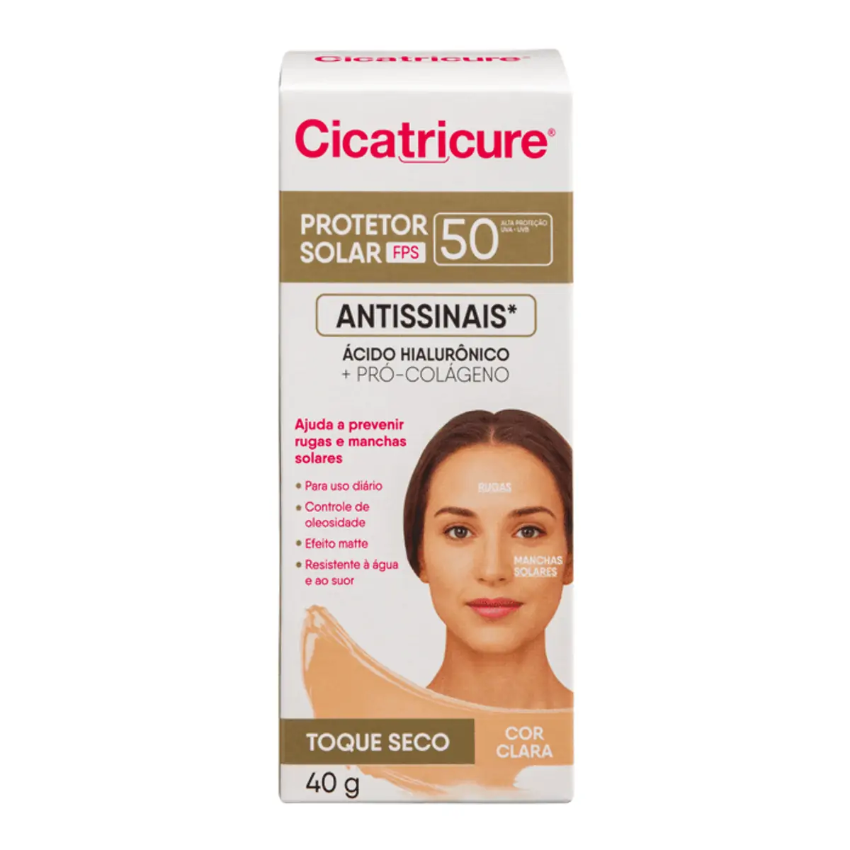 PROTETOR SOLAR CICATRICURE FPS50 COR CLARA 40G