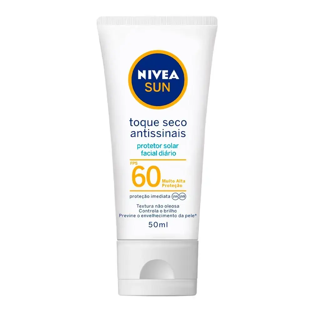 Imagem do produto PROTETOR SOLAR FACIAL NIVEA SUN TOQUE SECO ANTISSINAIS FPS60 50ML
