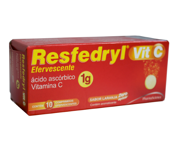 Imagem do produto RESFEDRYL VITAMINA C 1G CAIXA COM 10 COMPRIMIDOS EFERVESCENTES
