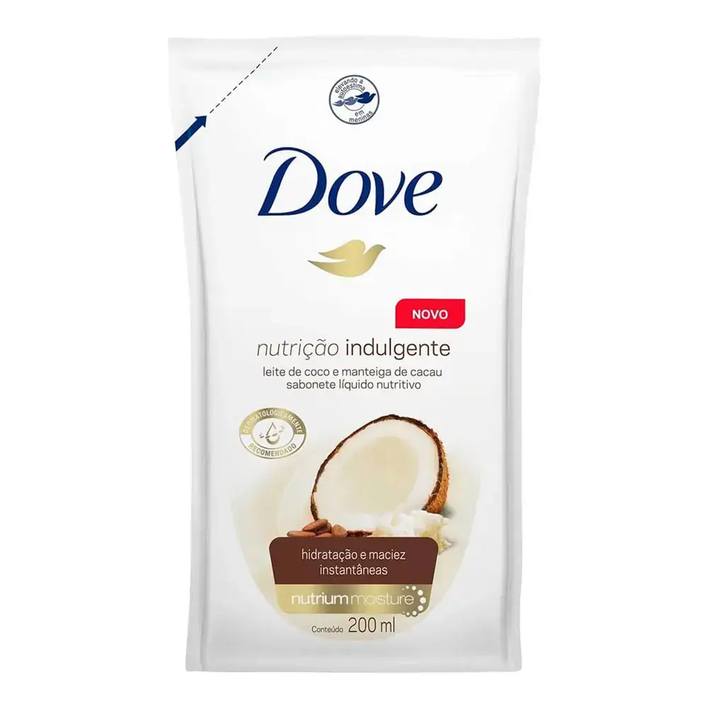 Imagem do produto SABONETE LIQUIDO DOVE NUTRICAO INDULGENTE COCO E MANTEIGA DE CACAU 200ML