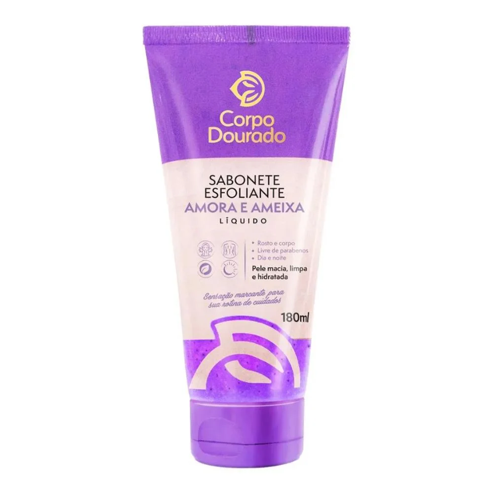 Imagem do produto SABONETE LIQUIDO ESFOLIANTE CORPO DOURADO AMORA E AMEIXA 180ML