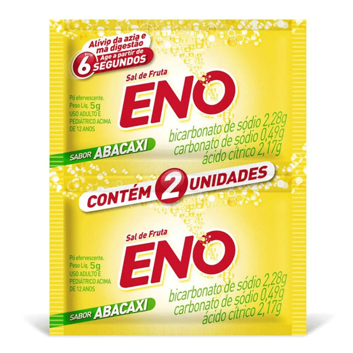 SAL DE FRUTA ENO SABOR ABACAXI 2 ENVELOPES