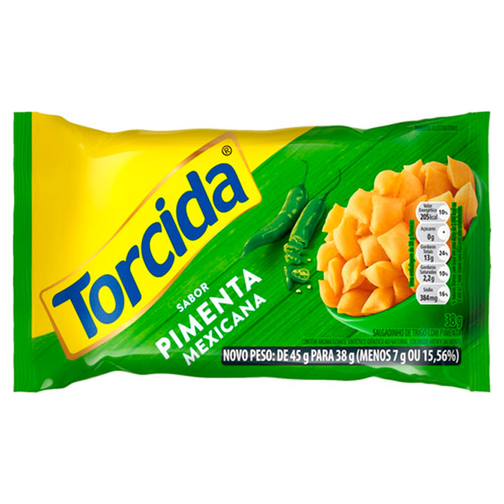 Imagem do produto SALGADINHO DE TRIGO TORCIDA SABOR PIMENTA MEXICANA 38G
