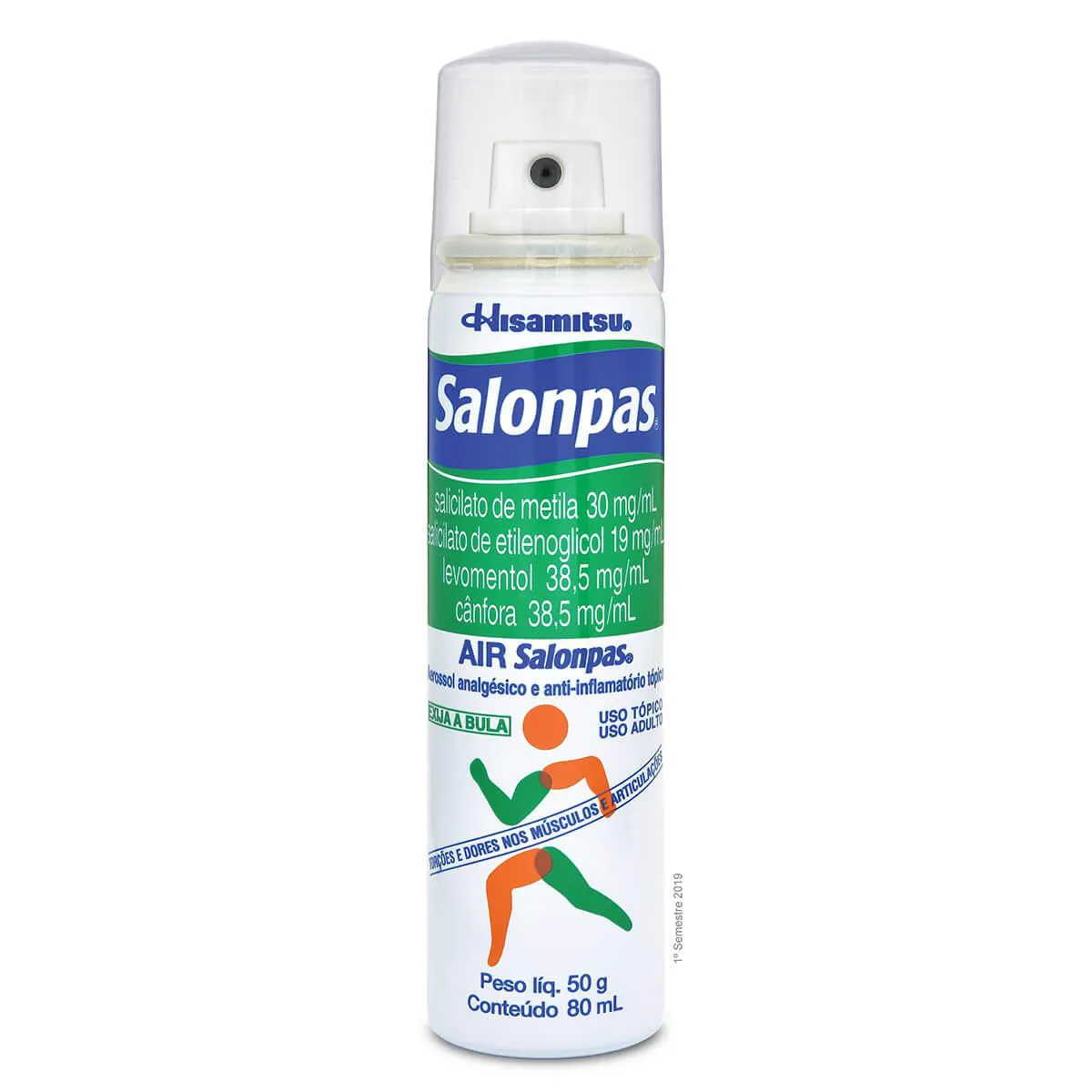 SALONPAS AEROSSOL 30MG 38 5MG 38 5MG 19MG ML COM 80ML