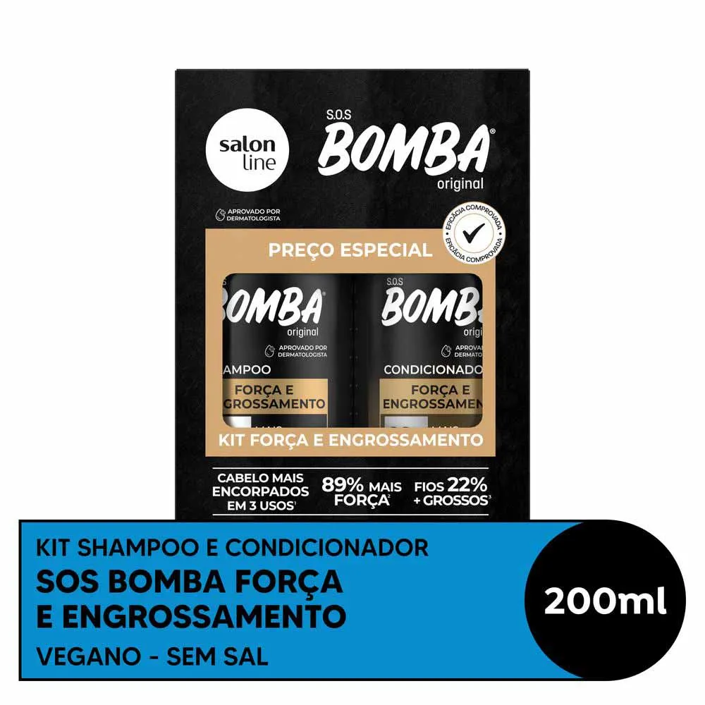 Imagem do produto SHAMPOO E CONDICIONADOR SALON LINE BOMBA FORCA E ENGROSSAMENTO 200ML