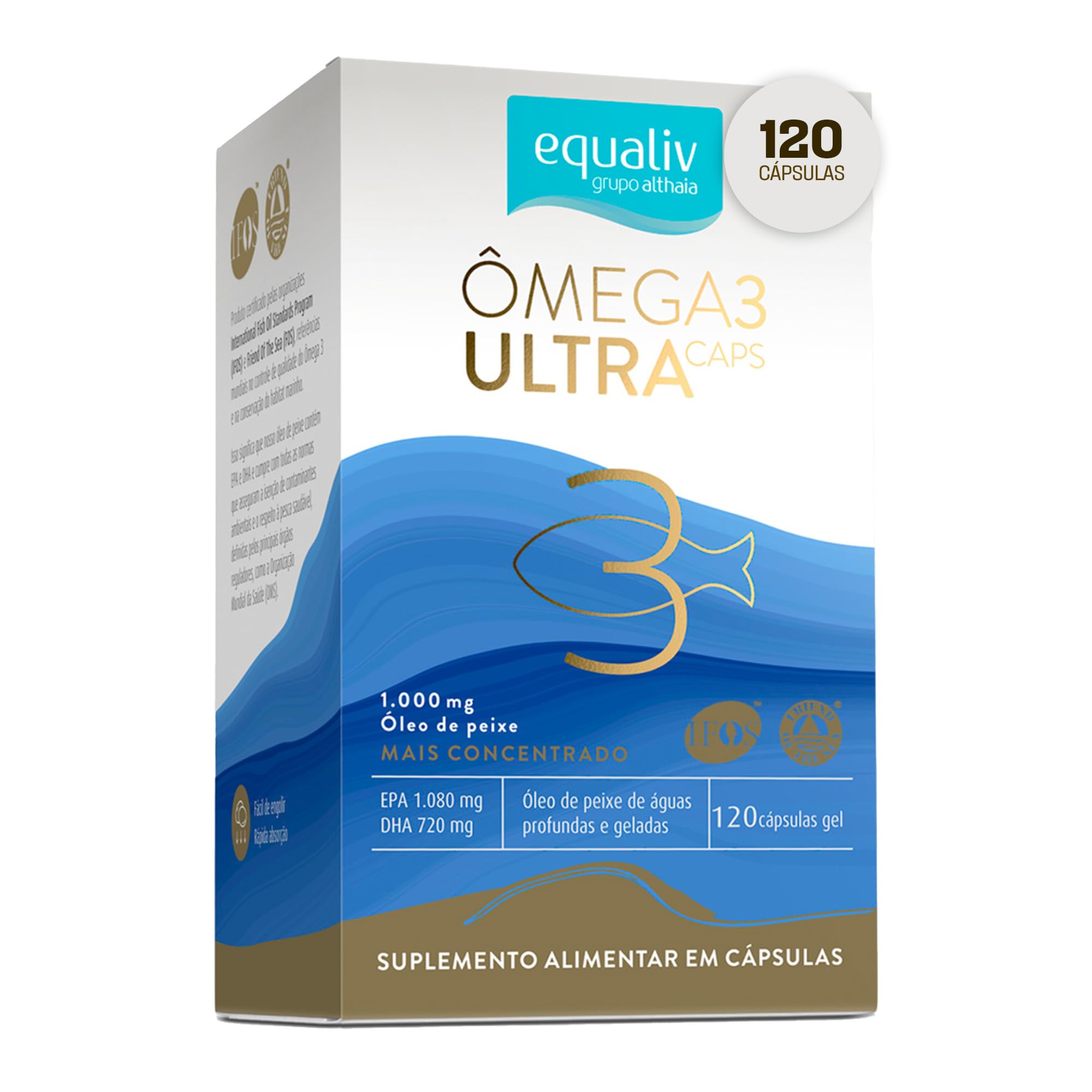 Imagem de SUPLEMENTO ALIMENTAR EQUALIV OMEGA 3 ULTRA CAPS COM 120 CAPSULAS