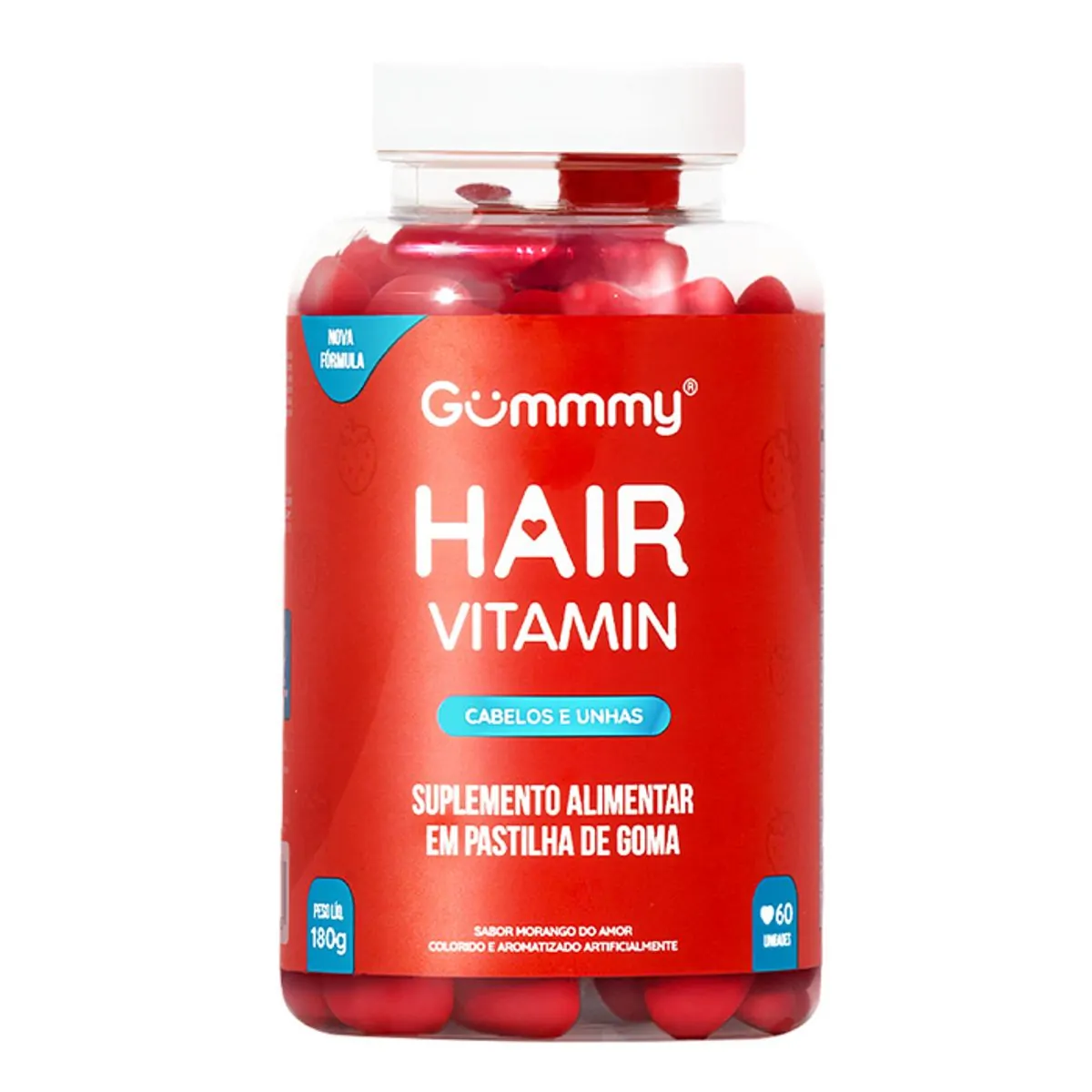 Imagem do produto SUPLEMENTO GUMMY HAIR VITAMIN MORANGO COM 60 COMPRIMIDOS