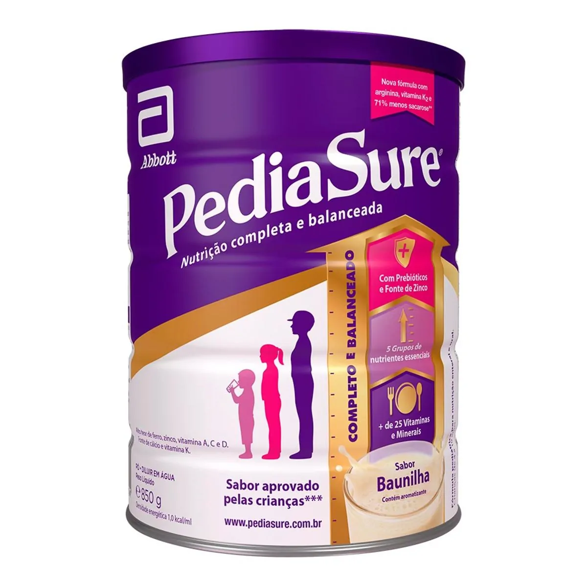 Imagem do produto SUPLEMENTO PEDIASURE PO SABOR BAUNILHA 850G