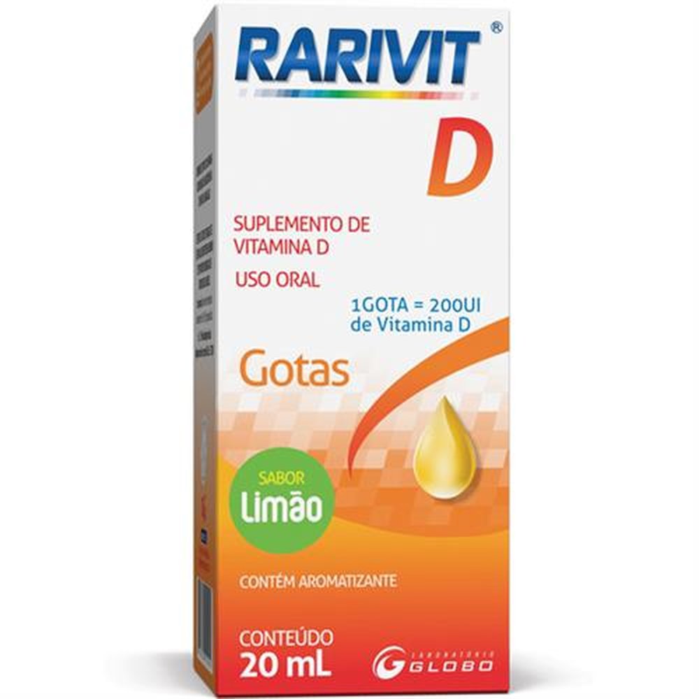 Imagem do produto SUPLEMENTO RARIVIT D GOTAS 200UI SABOR LIMAO 20ML