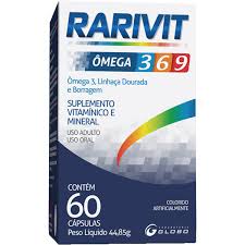 Imagem do produto SUPLEMENTO RARIVIT OMEGA 3, 6 E 9 COM 60 COMPRIMIDOS