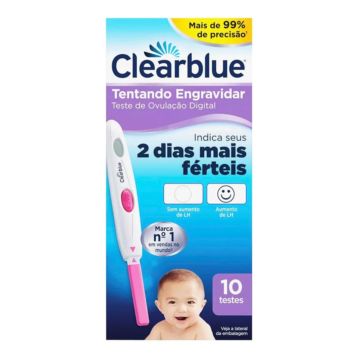 Imagem do produto TESTE DE OVULACAO DIGITAL CLEARBLUE COM 10 UNIDADES