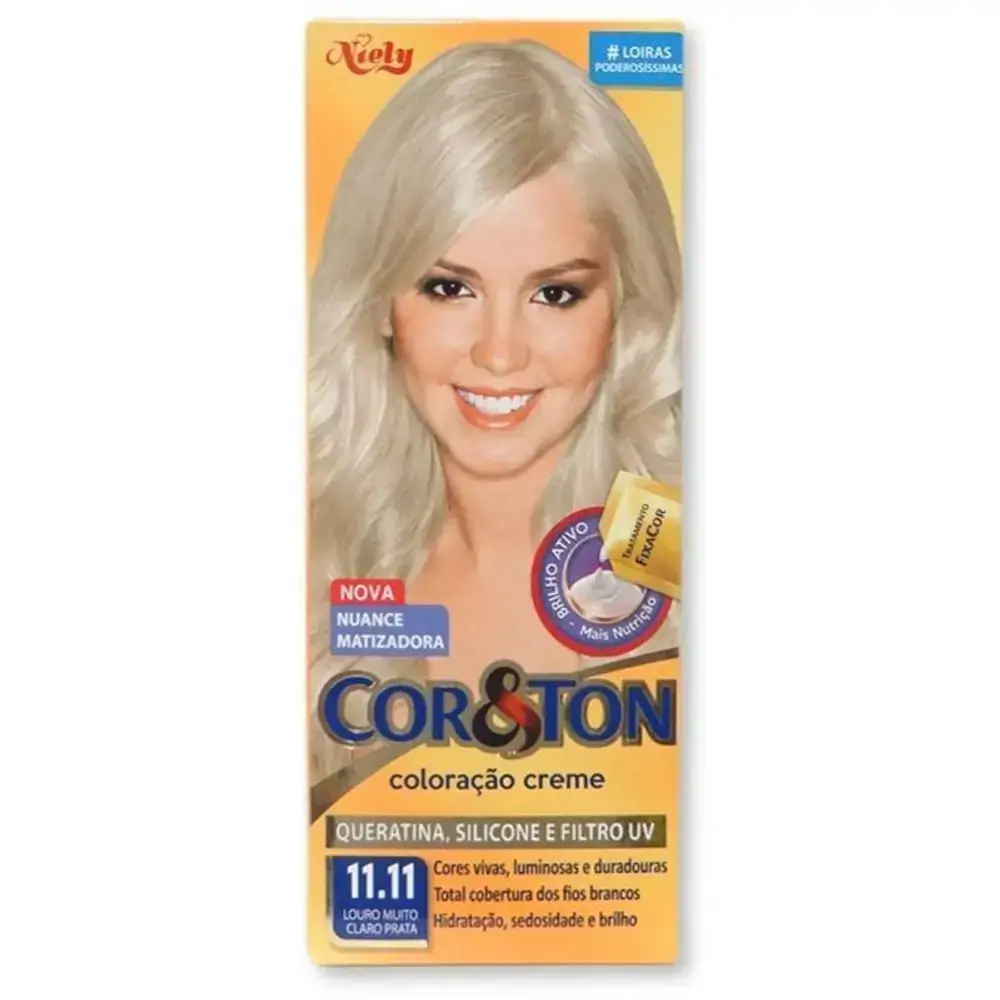 TINTURA COR E TON 11.11 LOURO CLARO PRATA NIELY 50ML