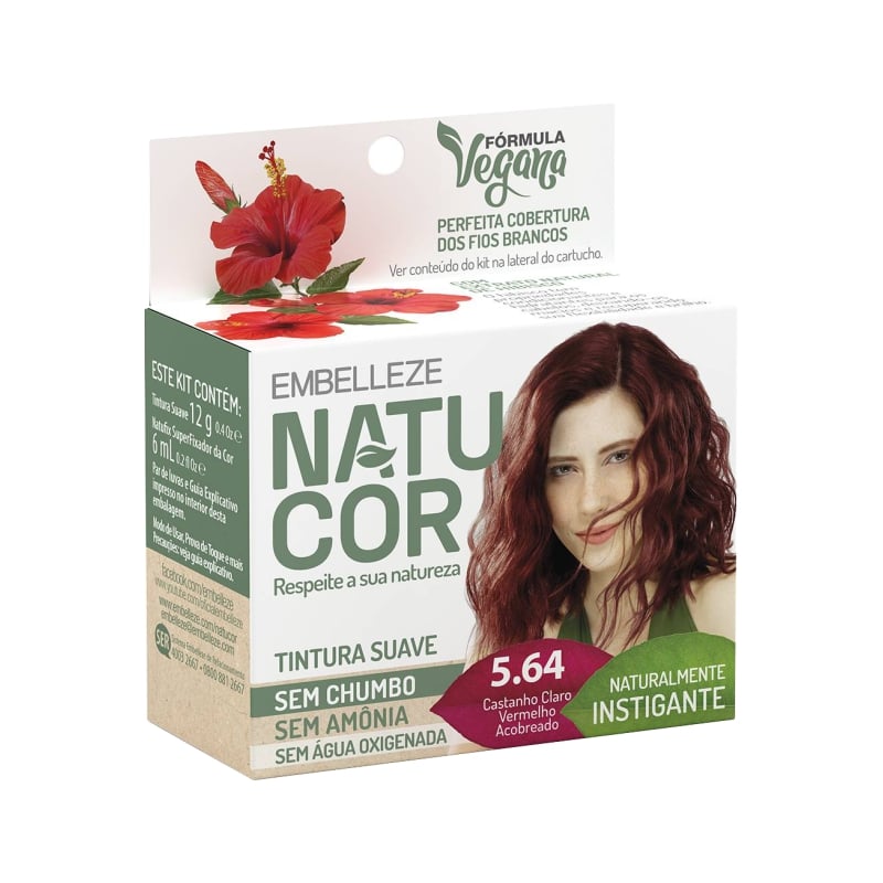 Imagem do produto TINTURA NATUCOR 5.64 CASTANHO CLARO VERMELHO ACOBREADO NATU HAIR