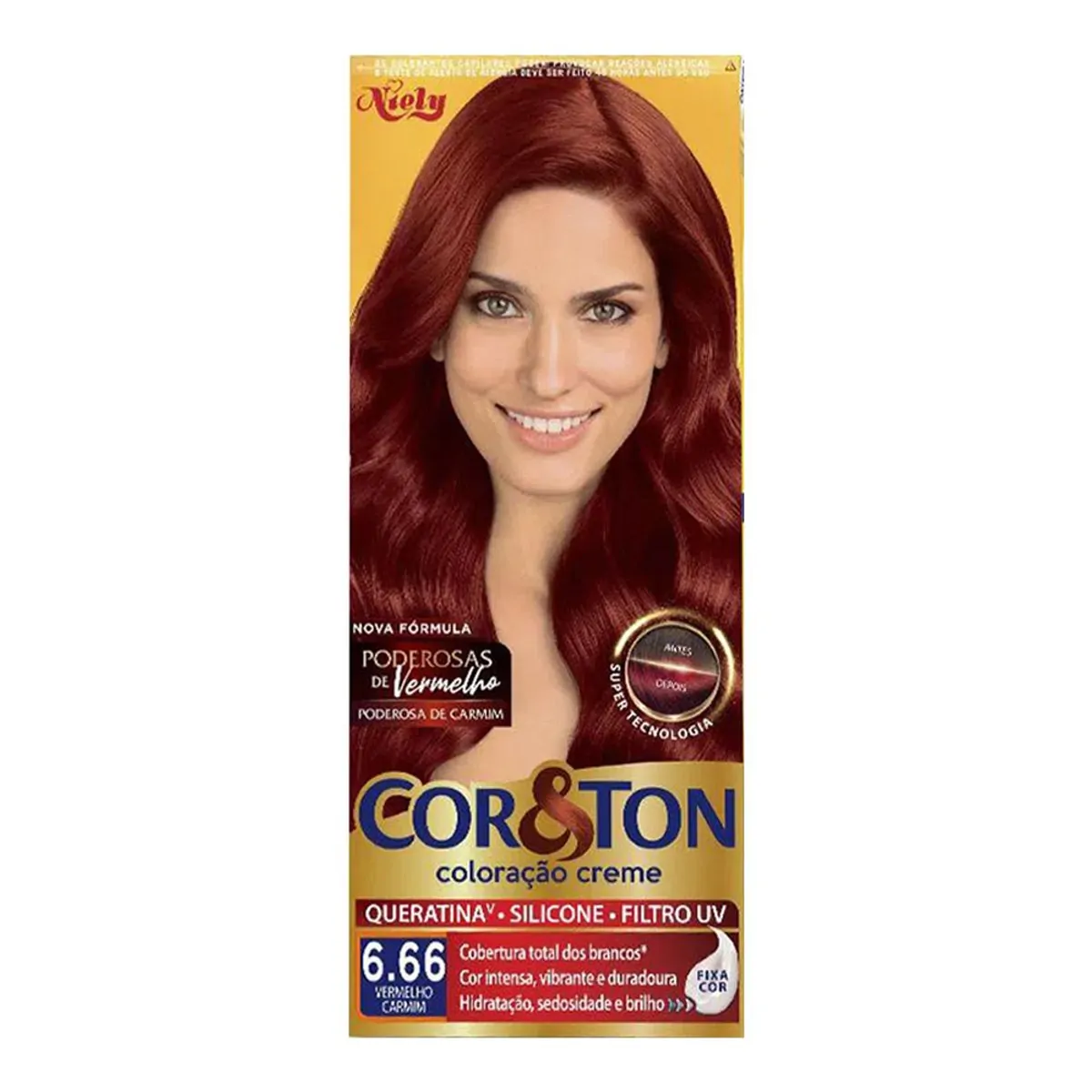 Thumbnail de TINTURA PARA CABELO COR E TON 6.66 LOURO ESCURO VERMELHO 125G