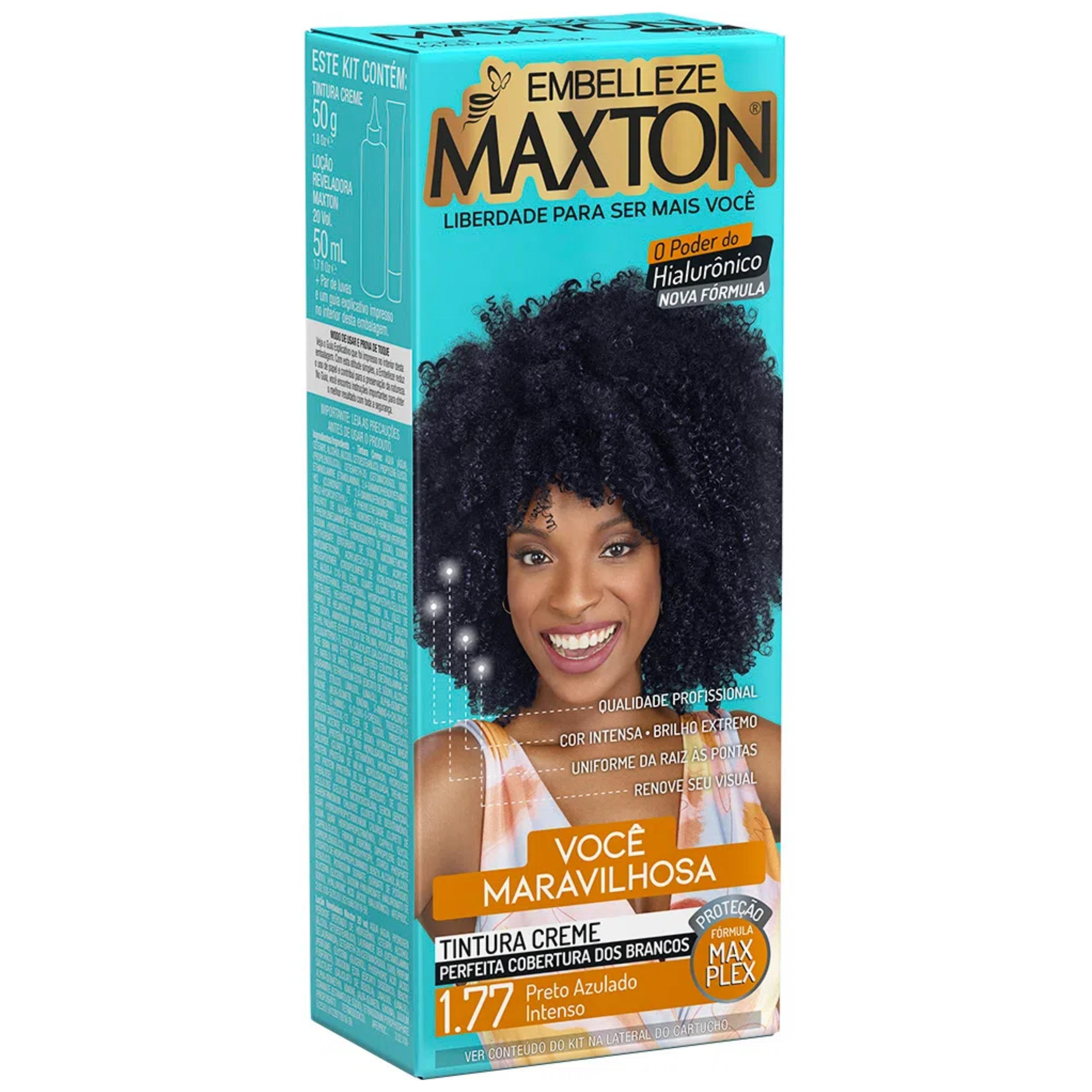 Imagem do produto TINTURA PARA CABELO MAXTON PRATICO 1.77 PRETO AZULADO INTENSO