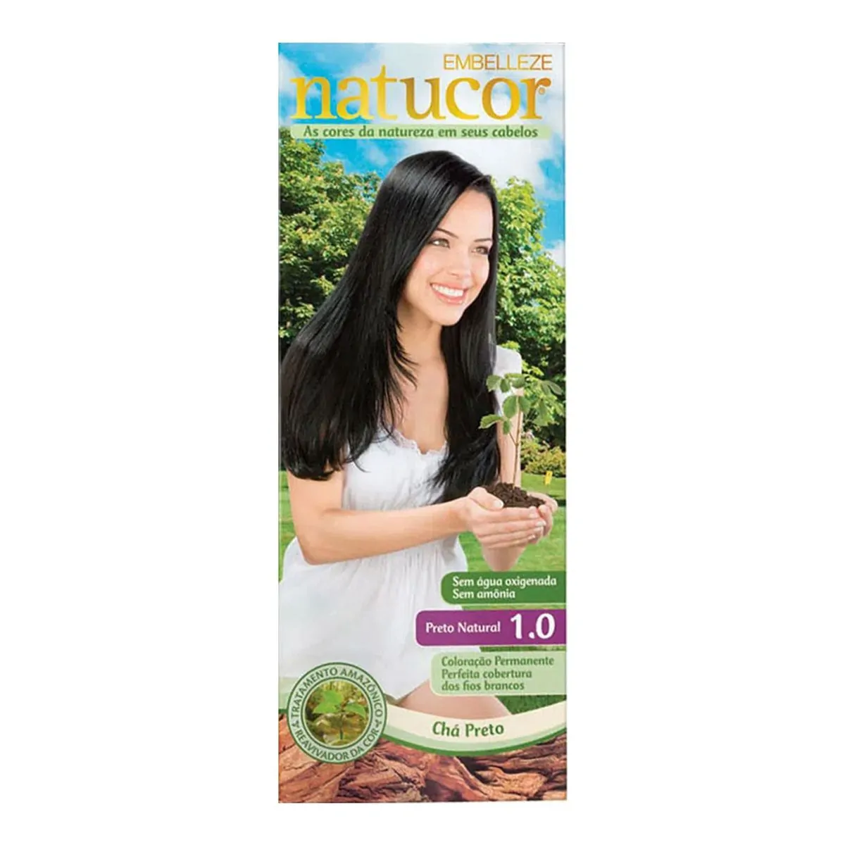 Imagem do produto TINTURA PARA CABELO NATUCOR SUAVE NATU HAIR 1.0 PRETO NATURAL