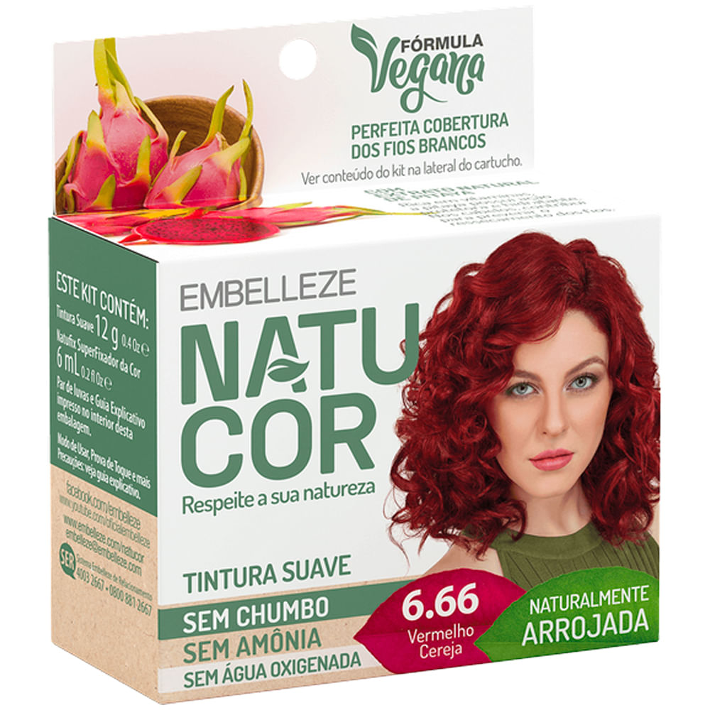 Imagem do produto TINTURA PARA CABELO NATUCOR SUAVE NATU HAIR 6.66 VERMELHO CEREJA