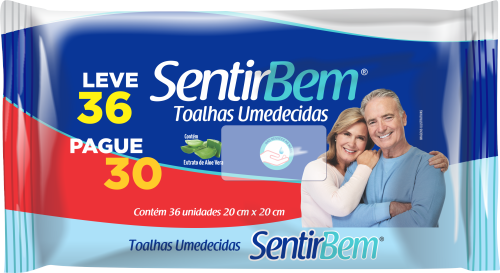 Imagem do produto TOALHA UMEDECIDA NATHY SENTIR BEM COM 36 UNIDADES