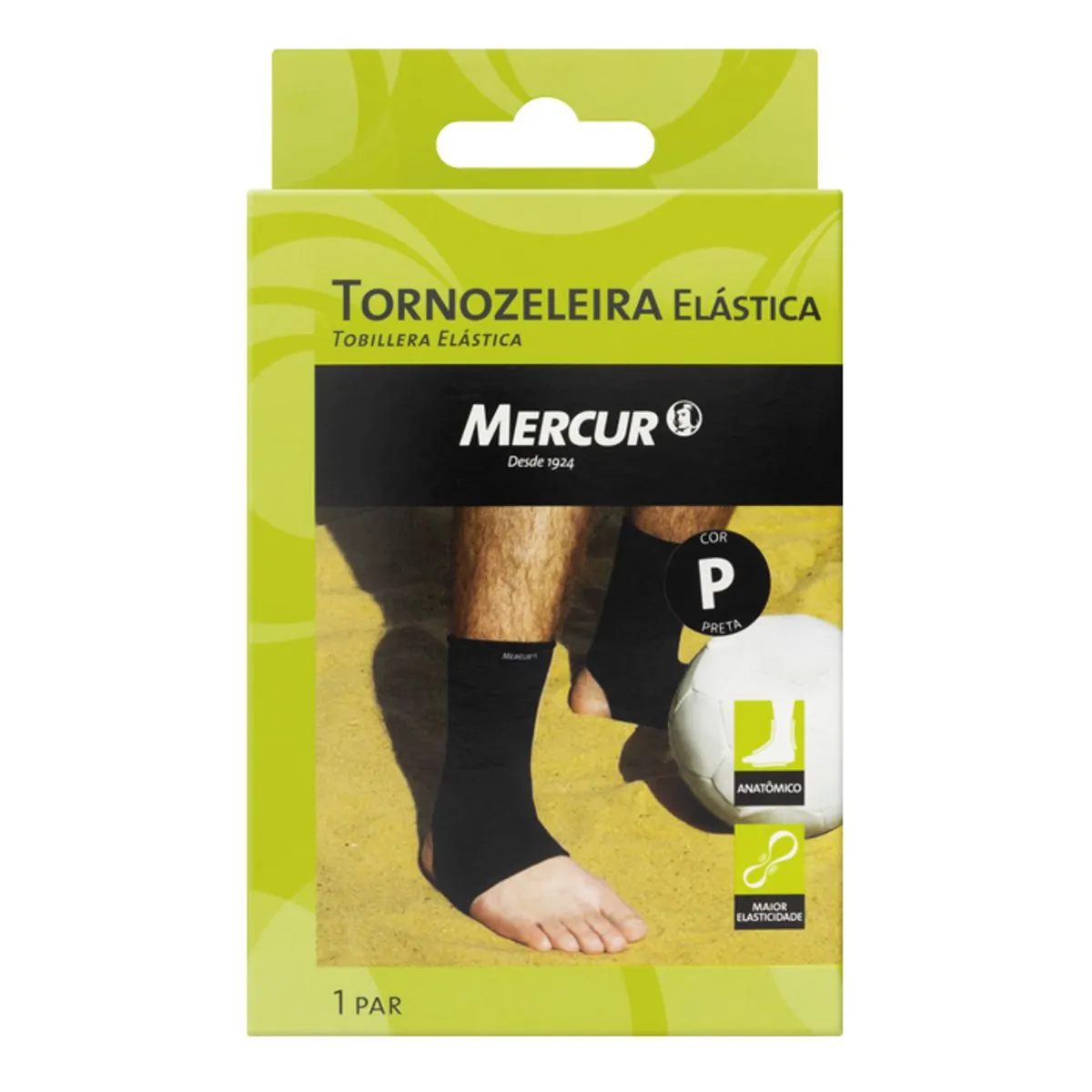 Imagem do produto TORNOZELEIRA ELASTICA PRETA TAMANHO P MERCUR