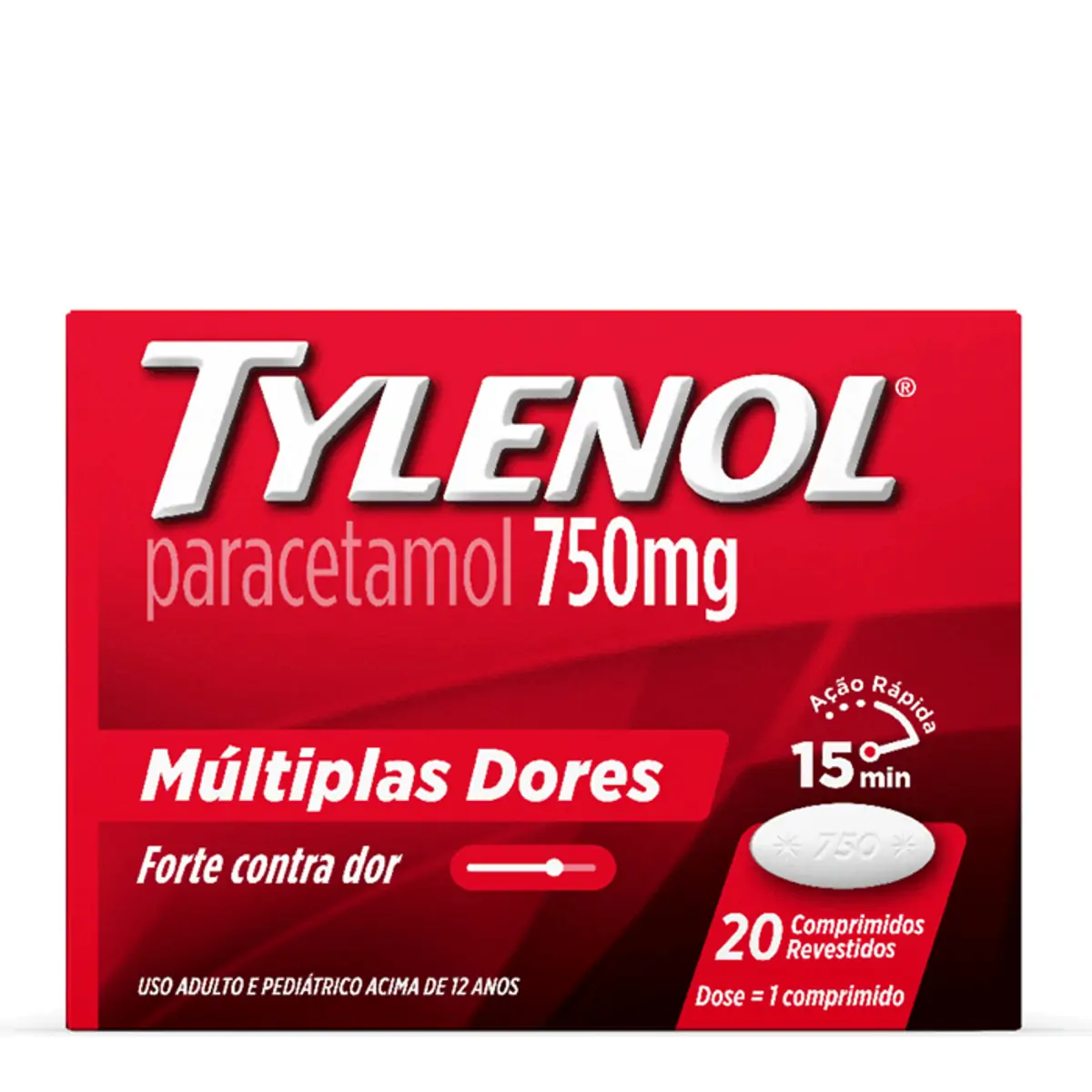 TYLENOL 750MG JOHNSON COM 20 COMPRIMIDOS