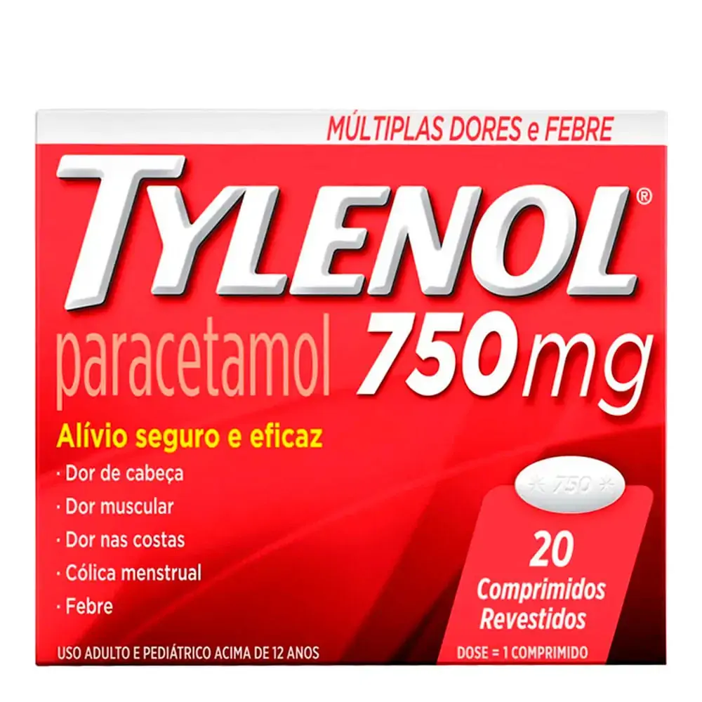 Imagem do produto TYLENOL 750MG JOHNSON & JOHNSON COM 20 COMPRIMIDOS REVESTIDOS