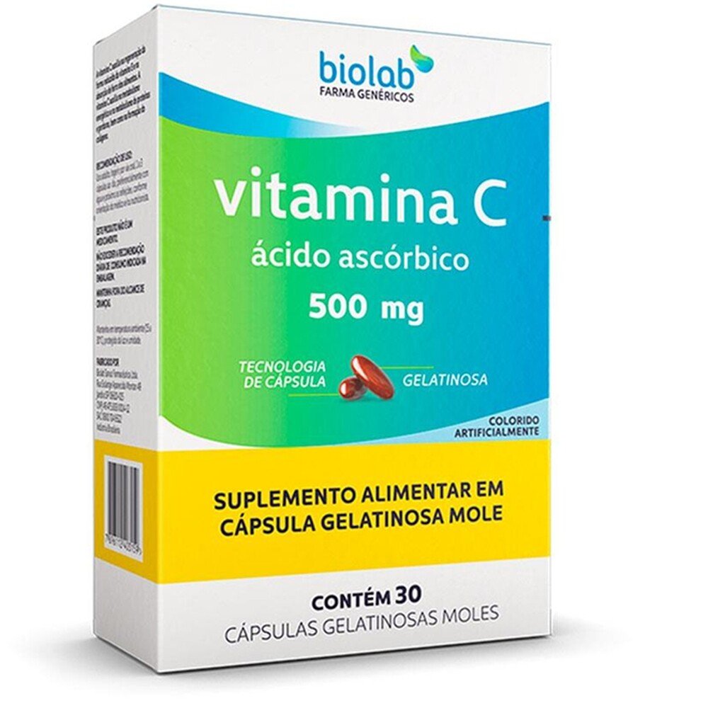 Imagem do produto VITAMINA C 500MG BIOLAB GENERICOS COM 30 COMPRIMIDOS